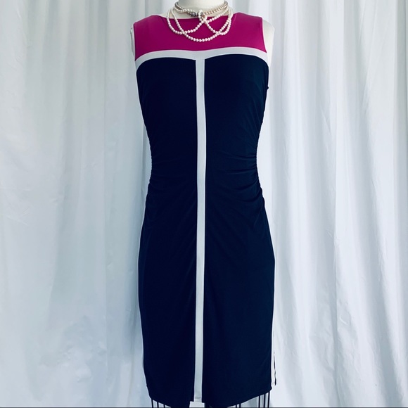 Lauren Ralph Lauren Color Block Sleeveless Dress 8 - Picture 3 of 11